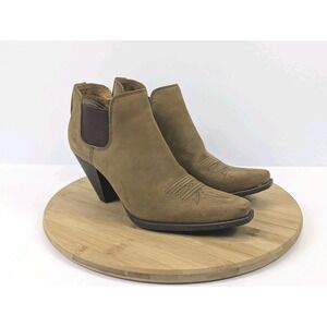 Twisted X Heel Booties Western Ankle Womans 6.5 B Brown Embroidered Cowgirl Boot